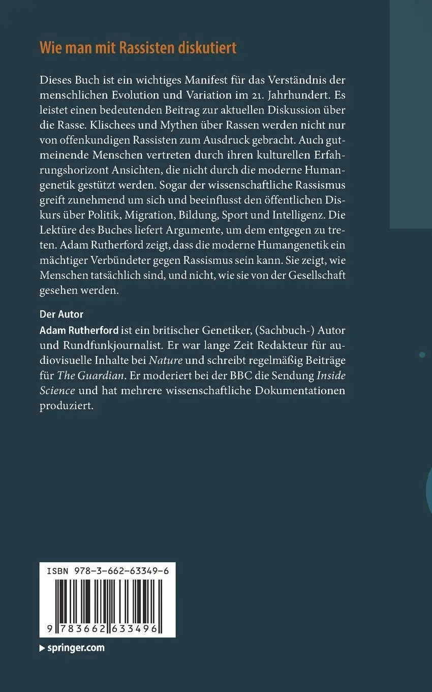 Rückseite: 9783662633496 | Wie man mit Rassisten diskutiert | Adam Rutherford | Taschenbuch | xxi