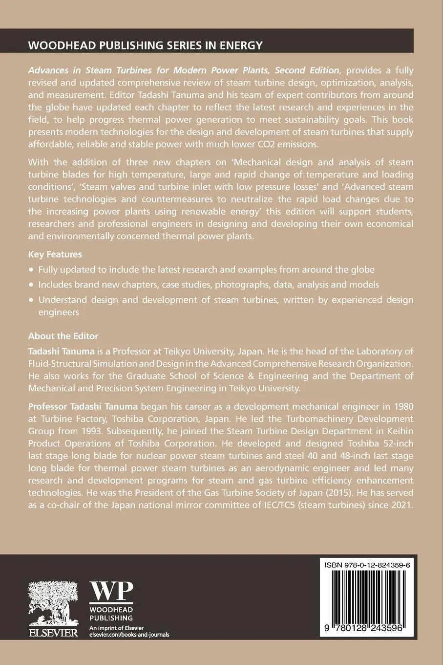 Rückseite: 9780128243596 | Advances in Steam Turbines for Modern Power Plants | Tadashi Tanuma