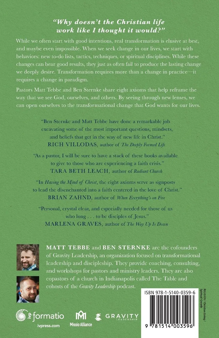 Rückseite: 9781514003596 | Having the Mind of Christ | Eight Axioms to Cultivate a Robust Faith