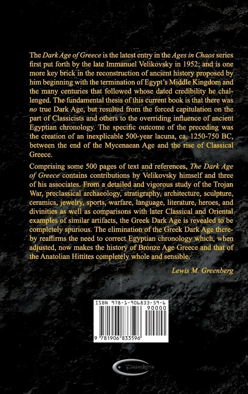 Rückseite: 9781906833596 | Ages in Chaos IV | The Dark Age of Greece | Immanuel Velikovsky | Buch