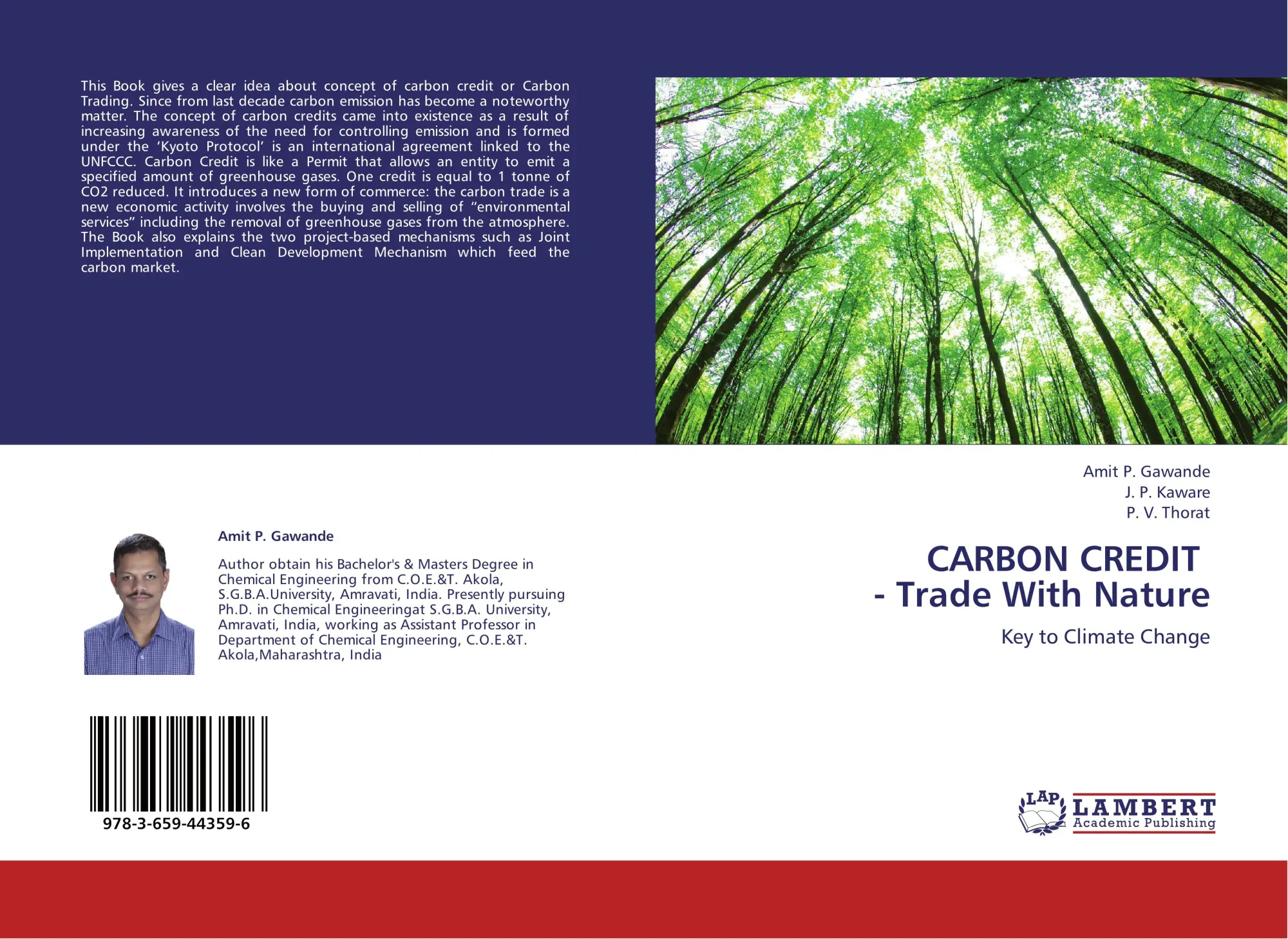Cover: 9783659443596 | CARBON CREDIT - Trade With Nature | Key to Climate Change | Buch