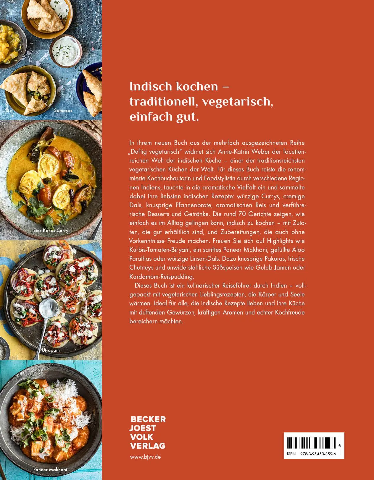 Bild: 9783954533596 | Deftig vegetarisch - Indien | Anne-Katrin Weber | Buch | 192 S. | 2025