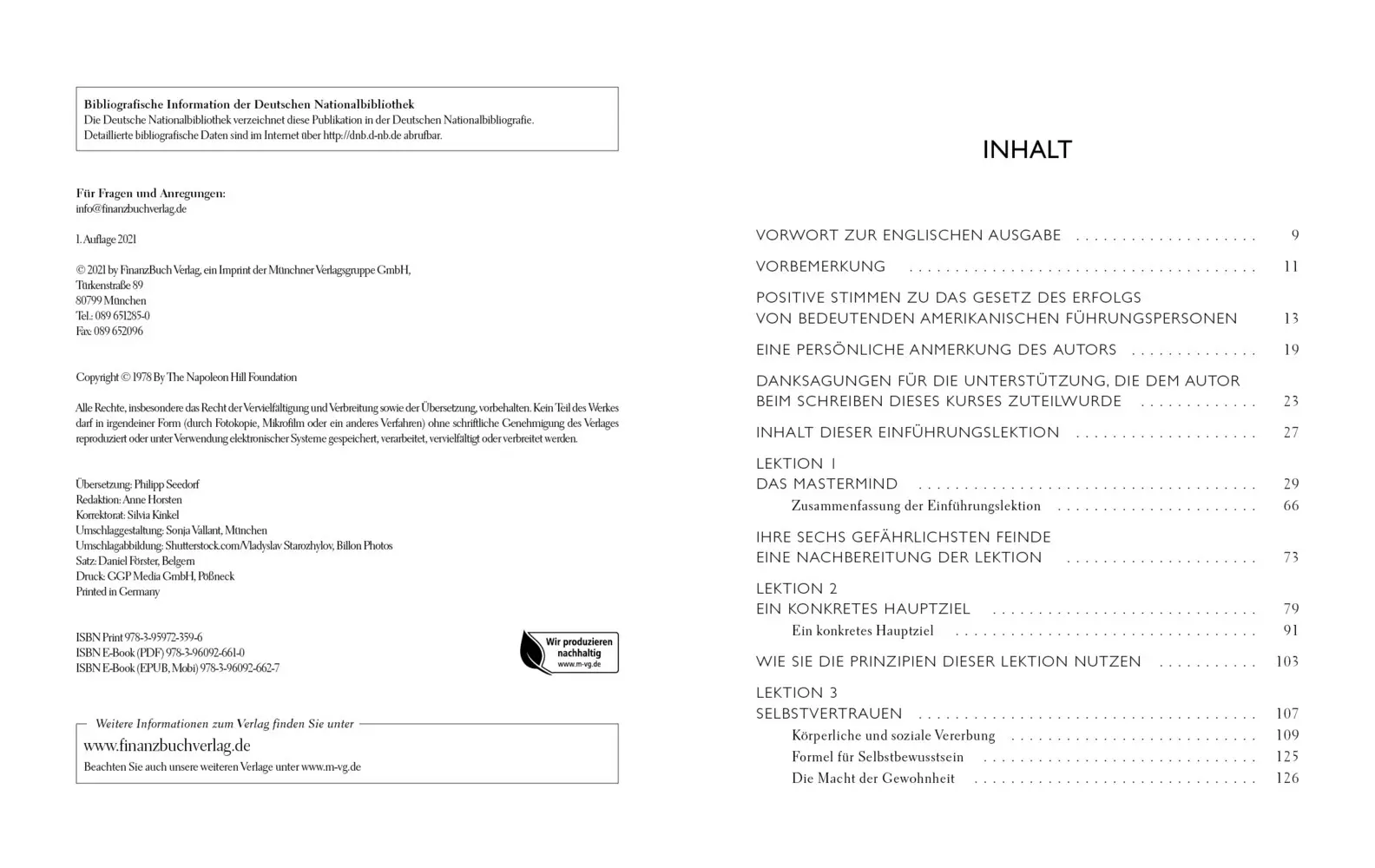 Autor: 9783959723596 | Das Gesetz des Erfolgs | Napoleon Hill | Taschenbuch | 544 S. | 2021