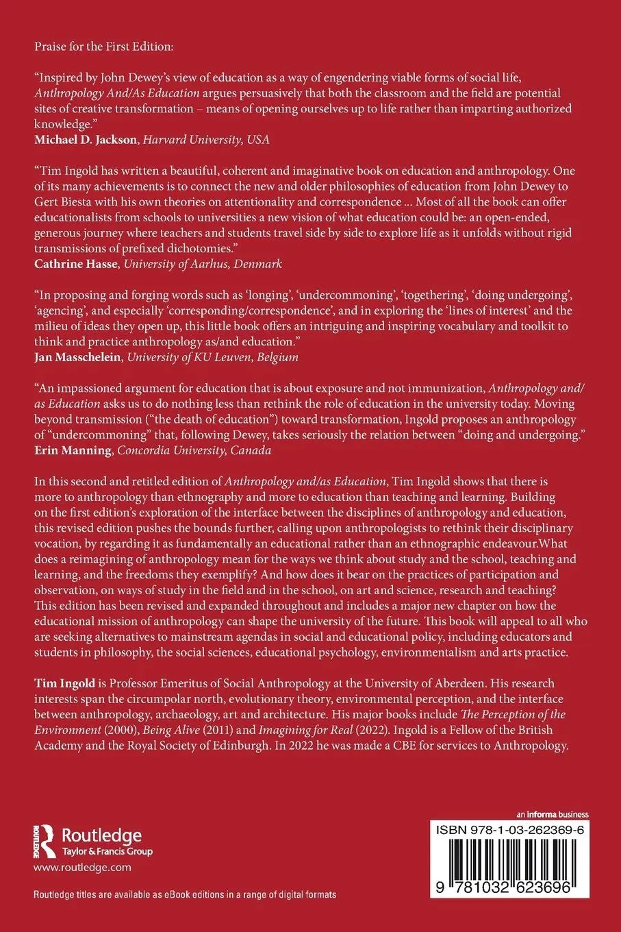 Rückseite: 9781032623696 | Old Ways, New People | Anthropology and/as Education | Tim Ingold