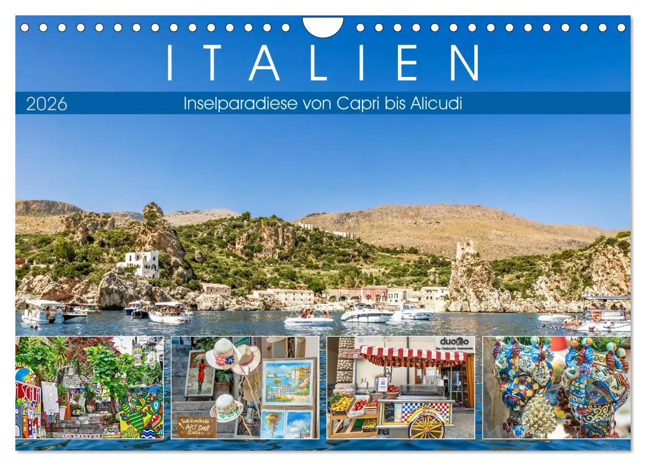 Cover: 9783457303696 | Italien - Inselparadiese von Capri bis Alicudi (Wandkalender 2026...