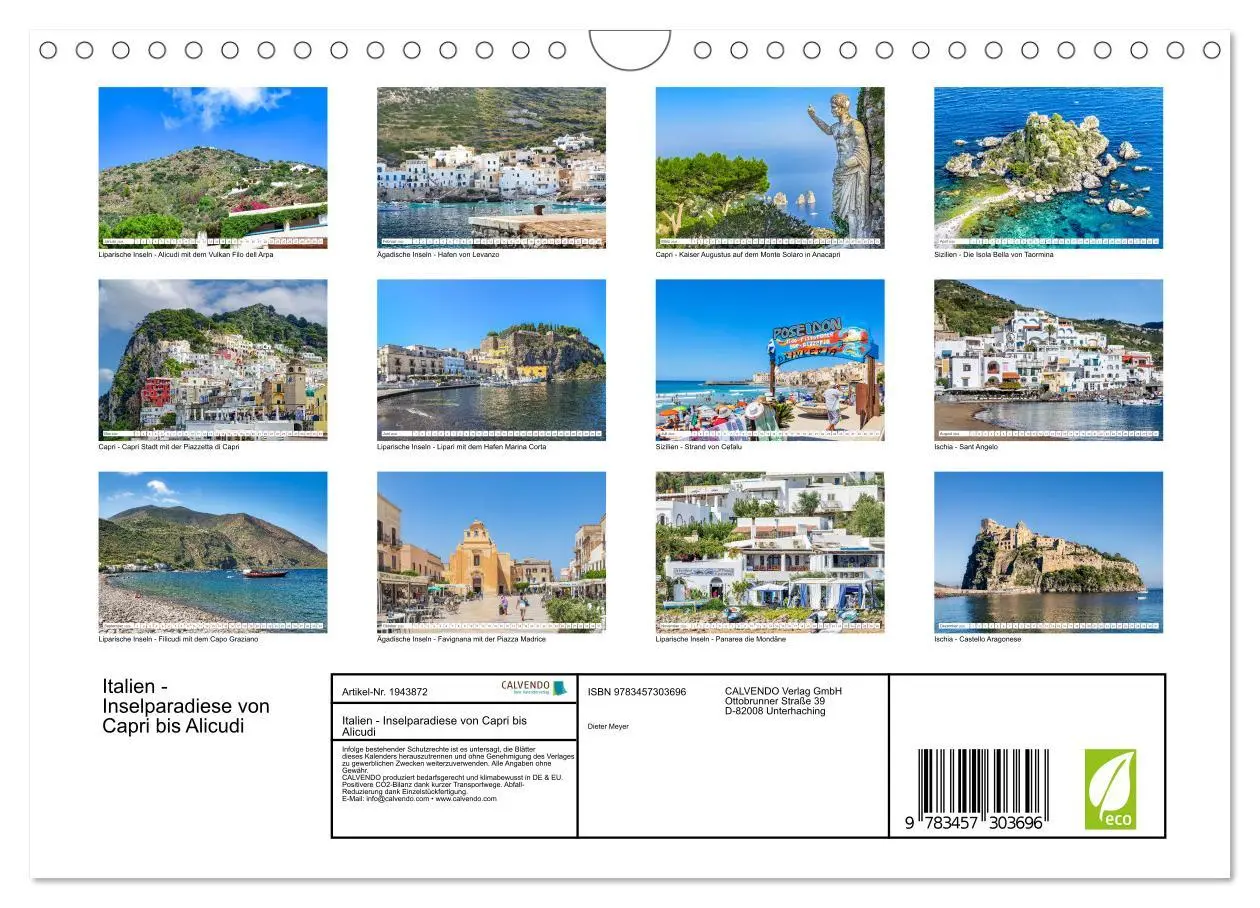 Bild: 9783457303696 | Italien - Inselparadiese von Capri bis Alicudi (Wandkalender 2026...