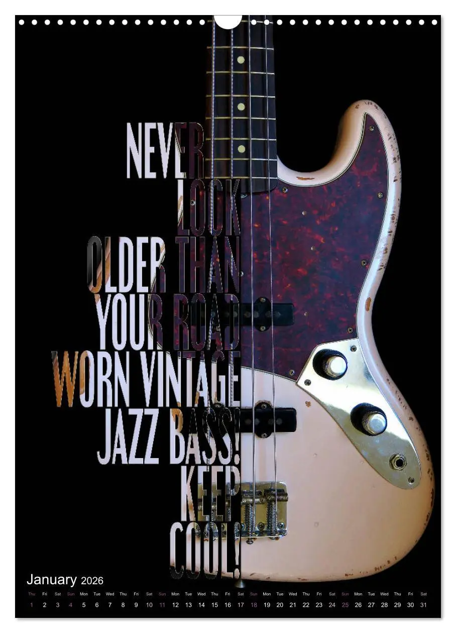 Bild: 9783516563696 | Rock Guitar Beauties (Wall Calendar 2026 DIN A3 portrait), CALVENDO...