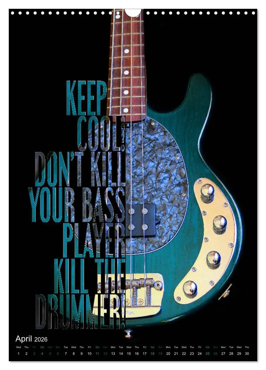 Bild: 9783516563696 | Rock Guitar Beauties (Wall Calendar 2026 DIN A3 portrait), CALVENDO...