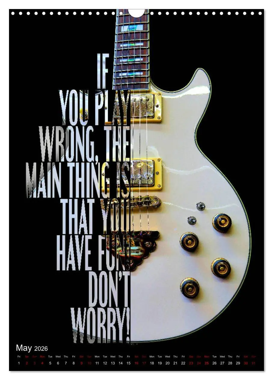 Bild: 9783516563696 | Rock Guitar Beauties (Wall Calendar 2026 DIN A3 portrait), CALVENDO...