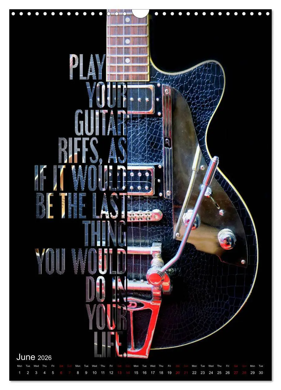Bild: 9783516563696 | Rock Guitar Beauties (Wall Calendar 2026 DIN A3 portrait), CALVENDO...