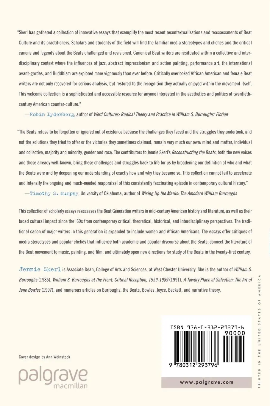 Rückseite: 9780312293796 | Reconstructing the Beats | J. Skerl | Taschenbuch | vi | Englisch
