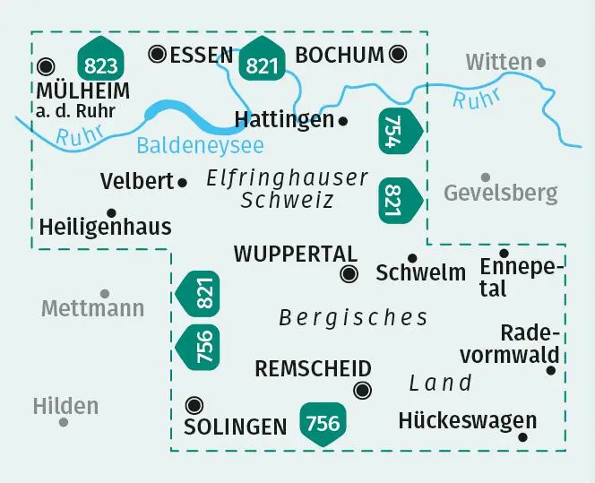 Bild: 9783991213796 | KOMPASS Wanderkarte 493 Baldeneysee, Elfringhauser Schweiz,...