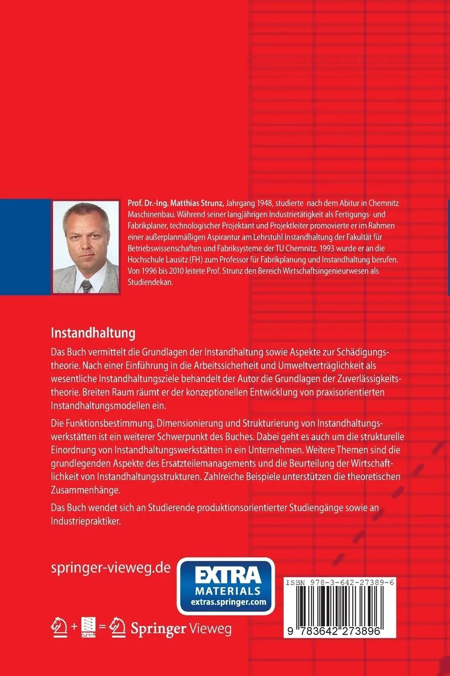 Rückseite: 9783642273896 | Instandhaltung | Grundlagen - Strategien - Werkstätten | Strunz | Buch
