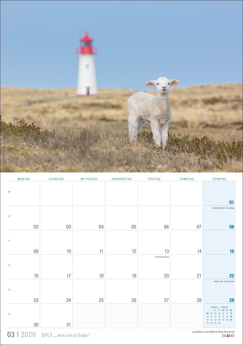 Bild: 9783964023896 | Sylt ... wie ich es liebe Kalender 2026 | Eiland | Kalender | 13 S.