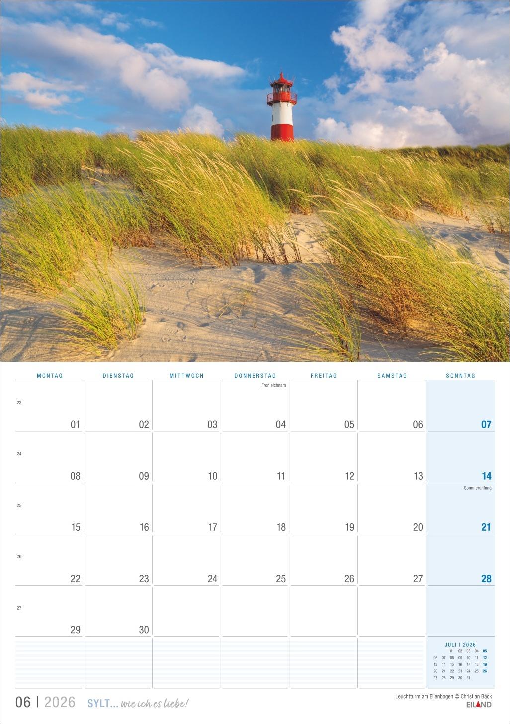 Bild: 9783964023896 | Sylt ... wie ich es liebe Kalender 2026 | Eiland | Kalender | 13 S.