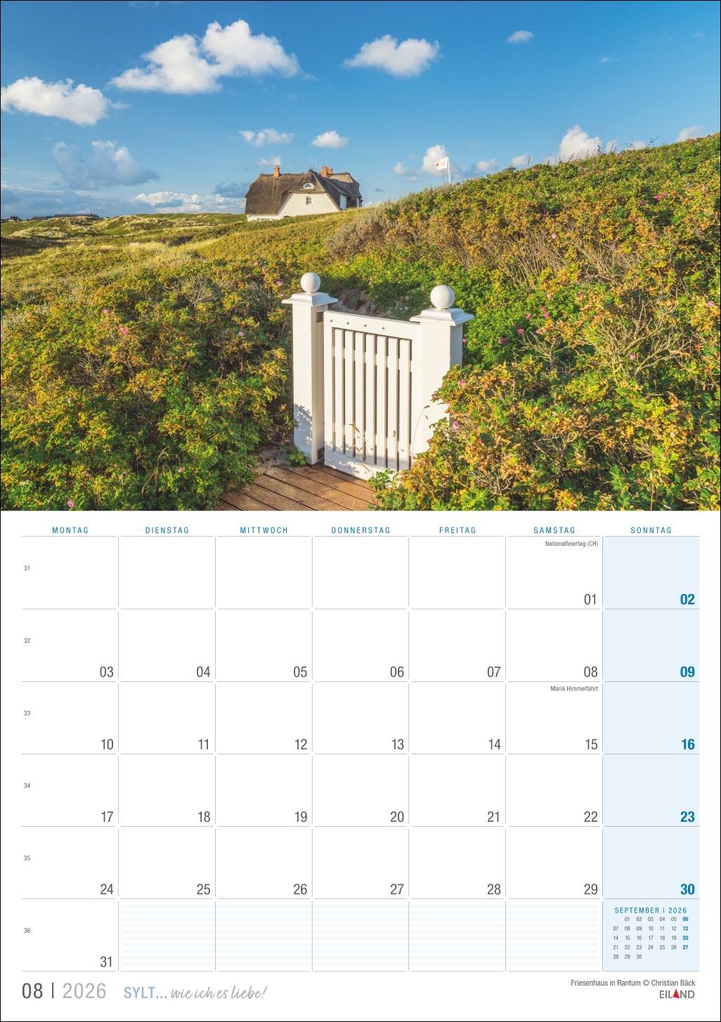 Bild: 9783964023896 | Sylt ... wie ich es liebe Kalender 2026 | Eiland | Kalender | 13 S.