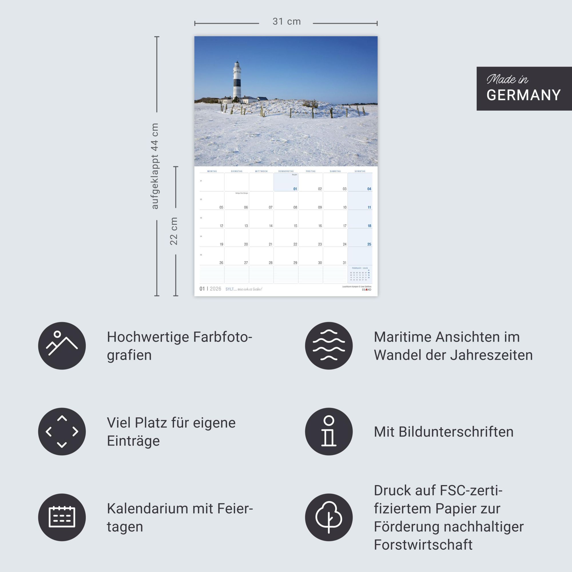 Bild: 9783964023896 | Sylt ... wie ich es liebe Kalender 2026 | Eiland | Kalender | 13 S.