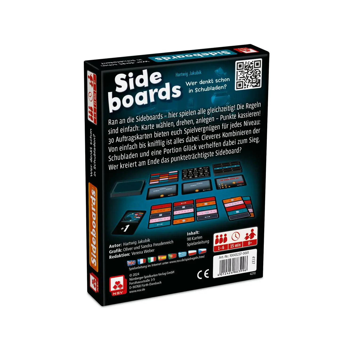 Rückseite: 4012426883996 | SIDEBOARDS | NSV - Nürnberger Spielkarten Verlag | Spiel | Deutsch