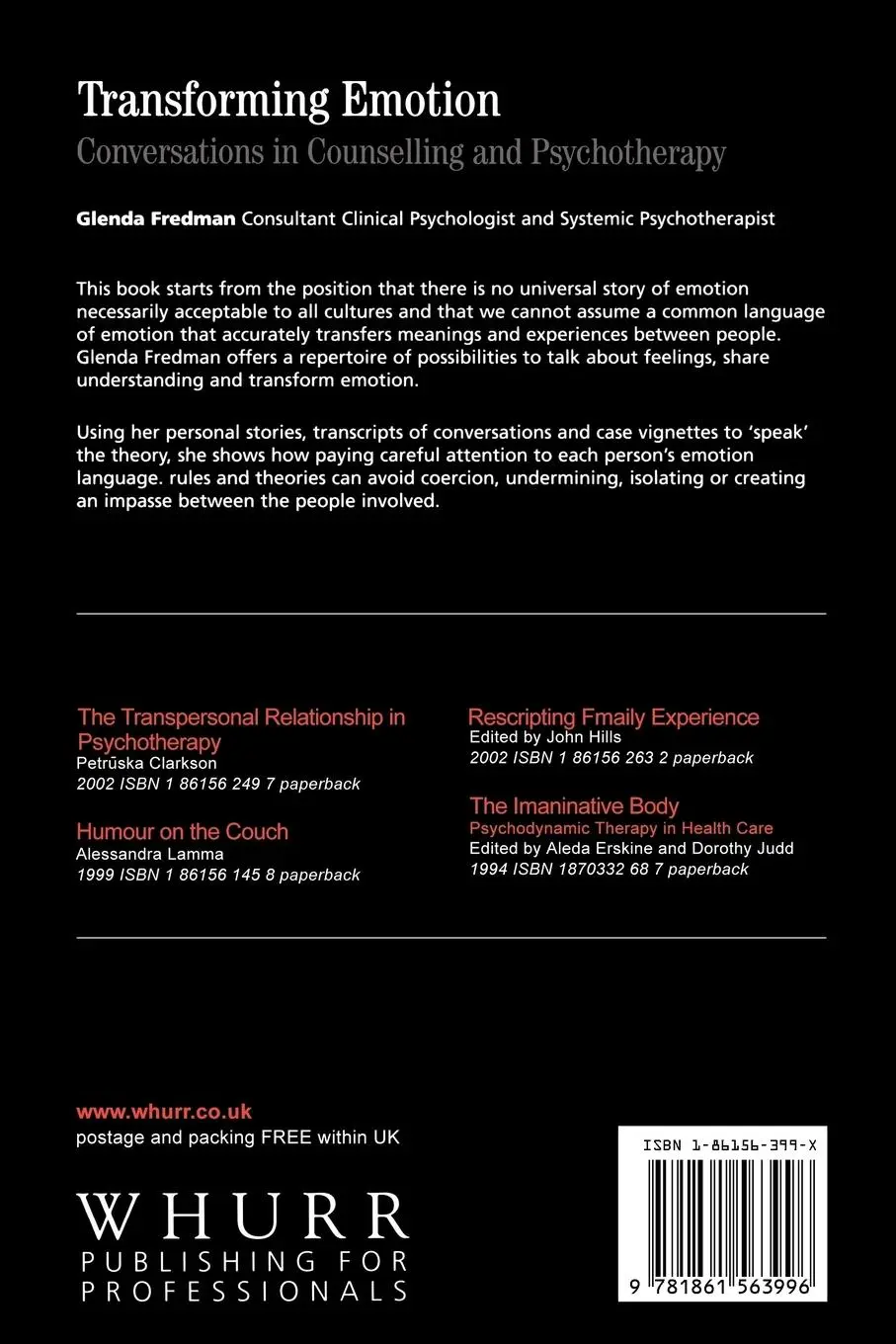 Rückseite: 9781861563996 | Transforming Emotion | Conversations in Counselling and Psychotherapy