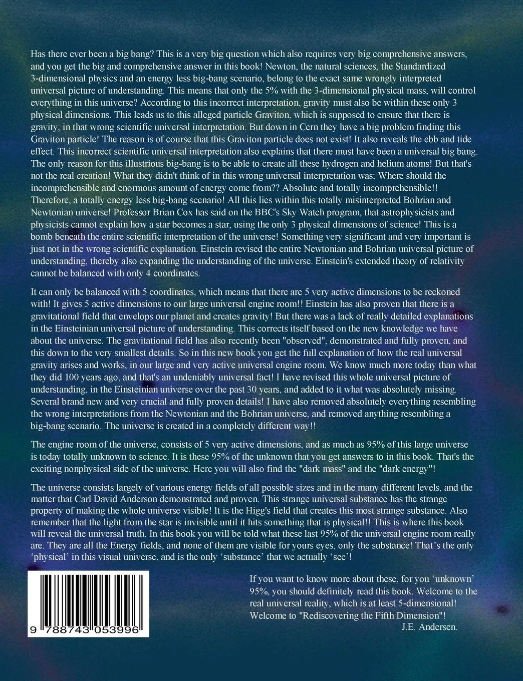 Rückseite: 9788743053996 | Rediscovering the Fifth dimension | Jan Edvin Andersen | Taschenbuch