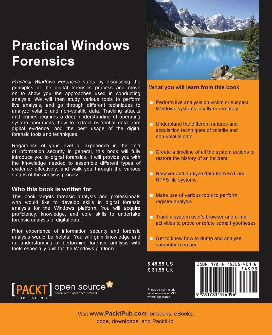 Rückseite: 9781783554096 | Practical Windows Forensics | Ayman Shaaban A Mansour (u. a.) | Buch