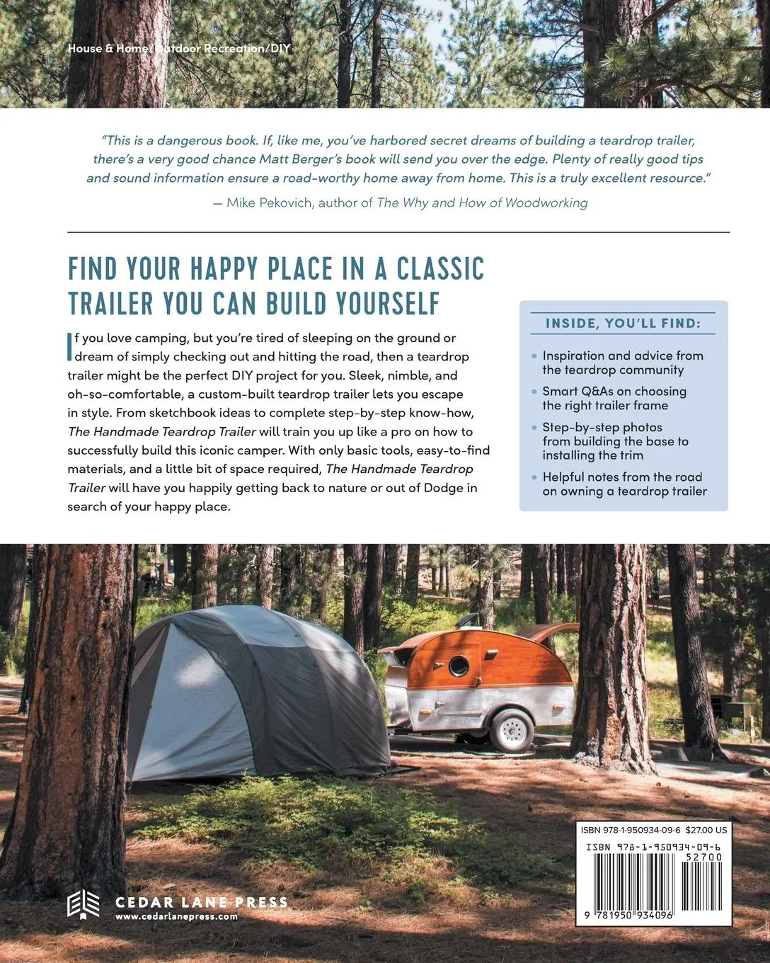 Rückseite: 9781950934096 | The Handmade Teardrop Trailer | Matt Berger | Taschenbuch | Englisch
