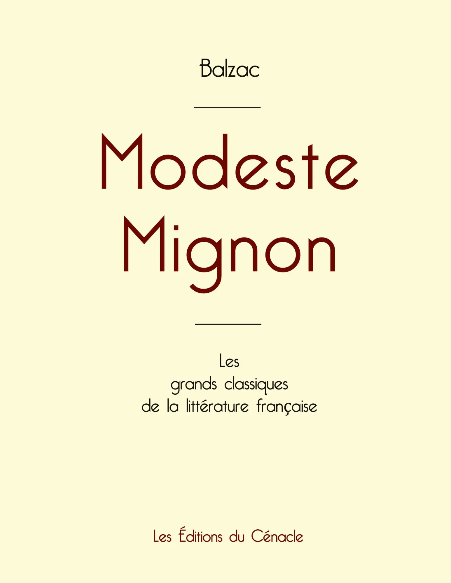 Cover: 9782759314096 | Modeste Mignon de Balzac (édition grand format) | Honoré de Balzac