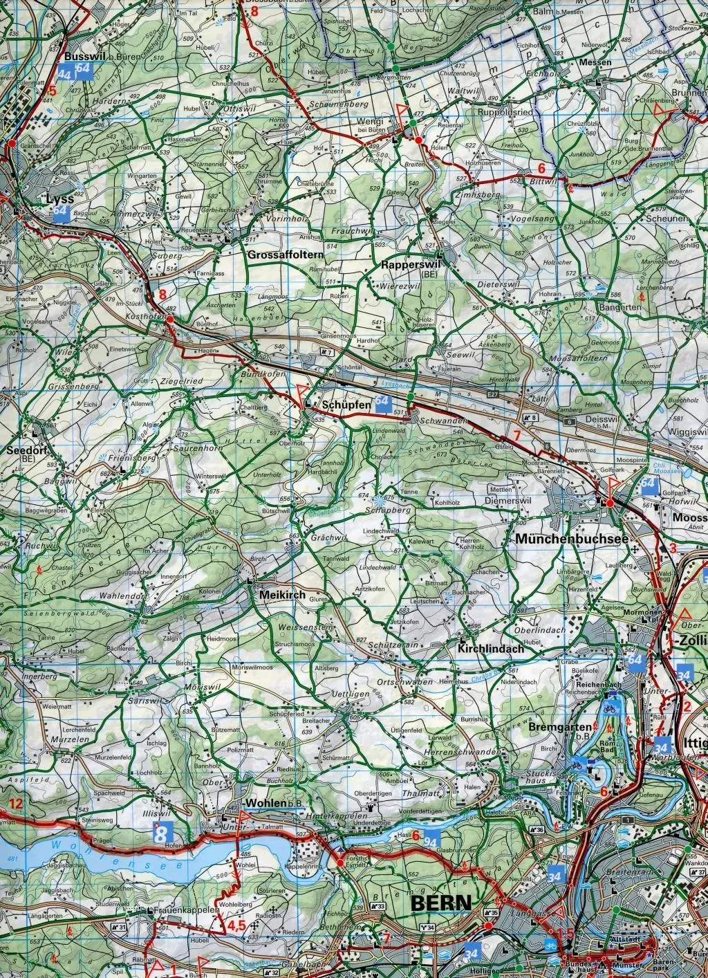 Bild: 9783259024096 | Region Bern Nr. 09 Velokarte 1:60 000 | Hallwag Kümmerly+Frey AG