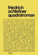 Cover: 9783552054196 | quadratroman | Friedrich Achleitner | Taschenbuch | 176 S. | Deutsch