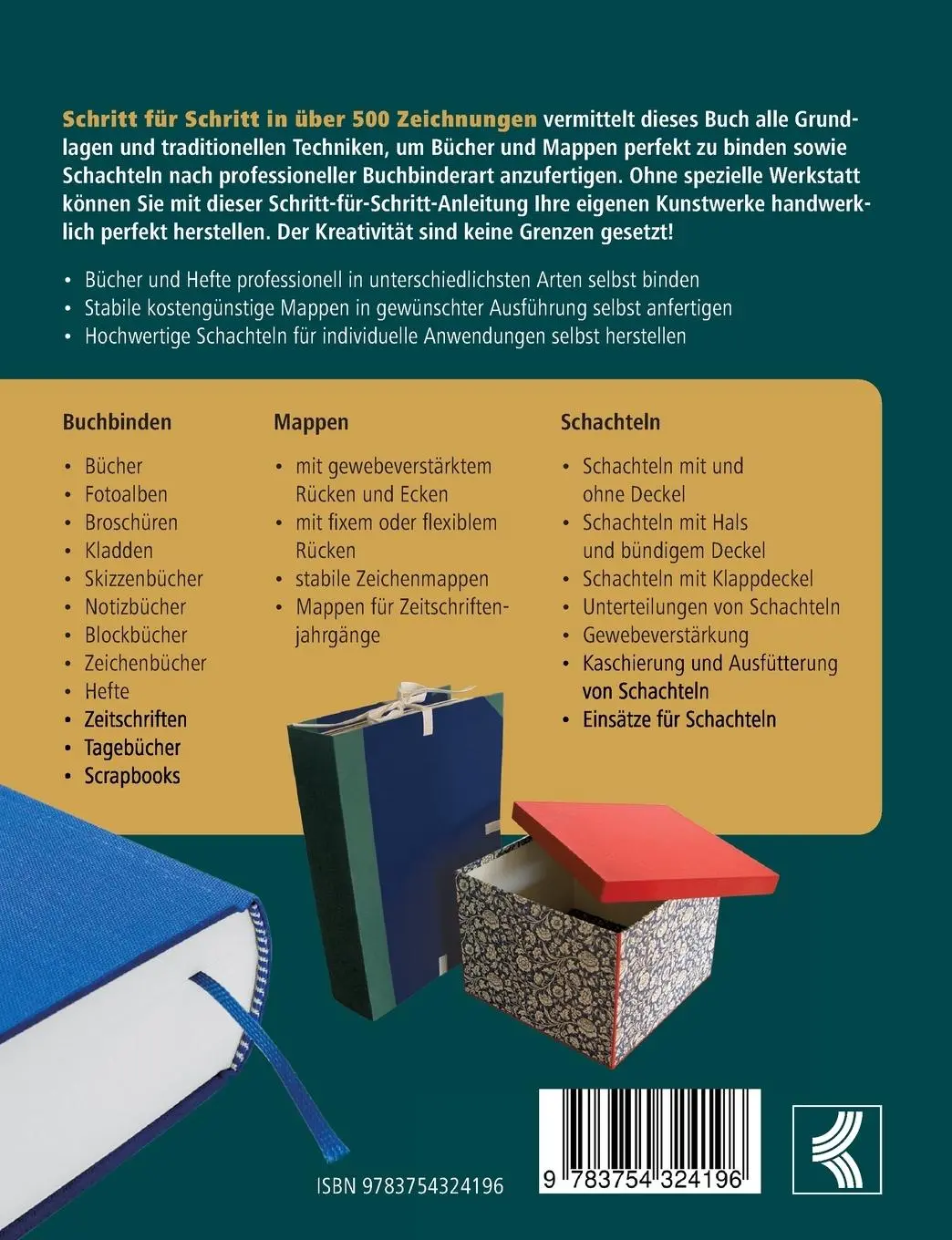 Rückseite: 9783754324196 | Buchbinden - Bücher handwerklich perfekt selbst binden | Vasco Kintzel