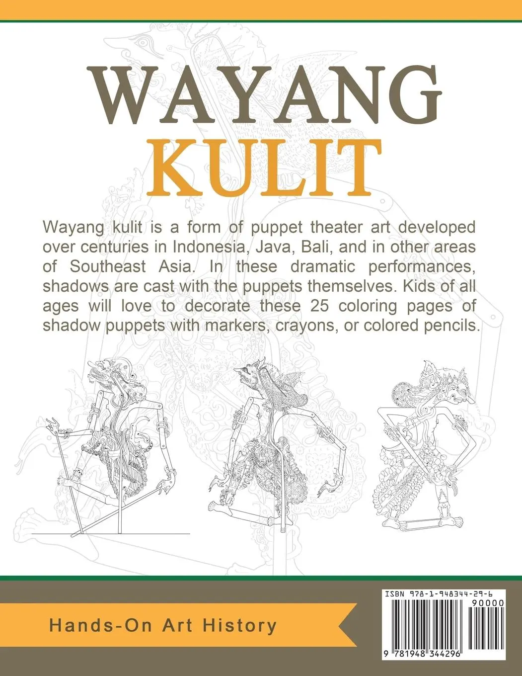 Rückseite: 9781948344296 | Wayang Kulit | Coloring Pages for Kids and Kids at Heart | Taschenbuch
