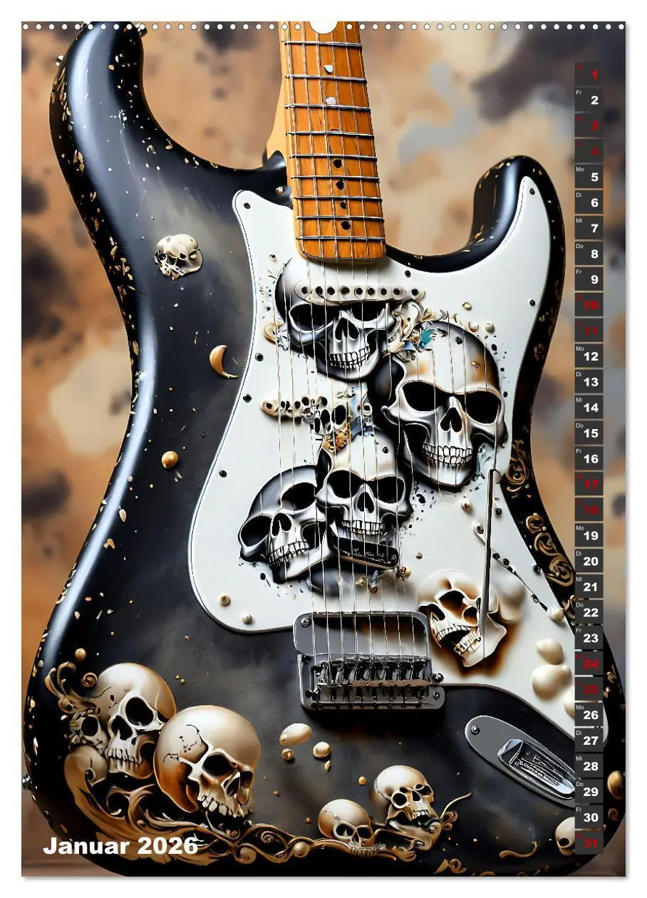 Bild: 9783516264296 | Traumhafte Gitarren (Wandkalender 2026 DIN A2 hoch), CALVENDO...