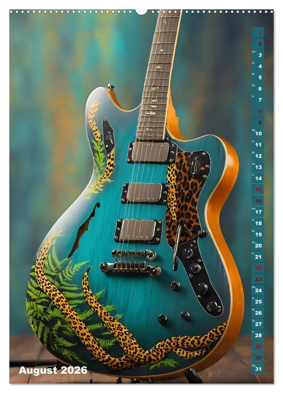Bild: 9783516264296 | Traumhafte Gitarren (Wandkalender 2026 DIN A2 hoch), CALVENDO...