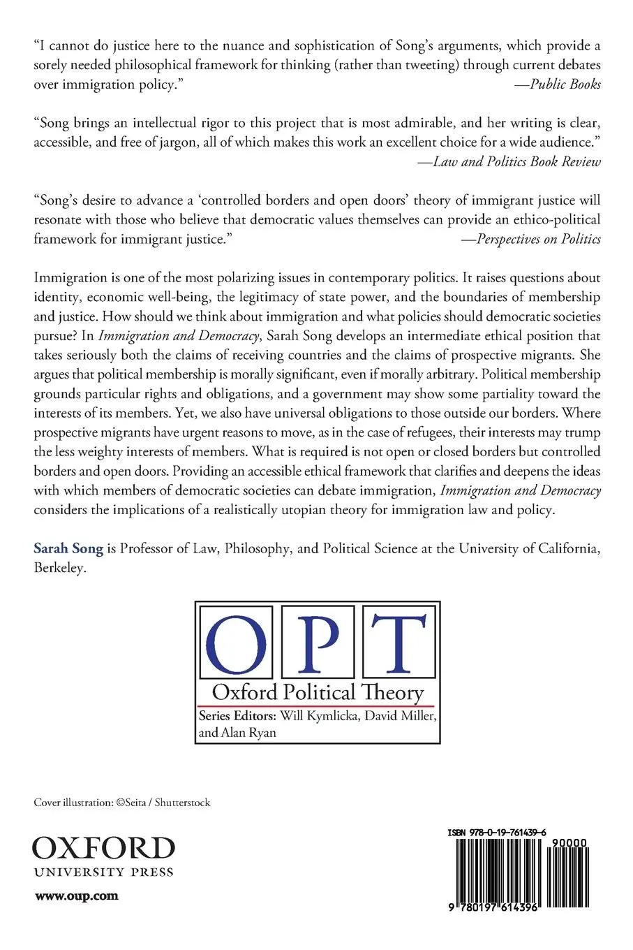 Rückseite: 9780197614396 | Immigration and Democracy | Sarah Song | Taschenbuch | Englisch | 2021