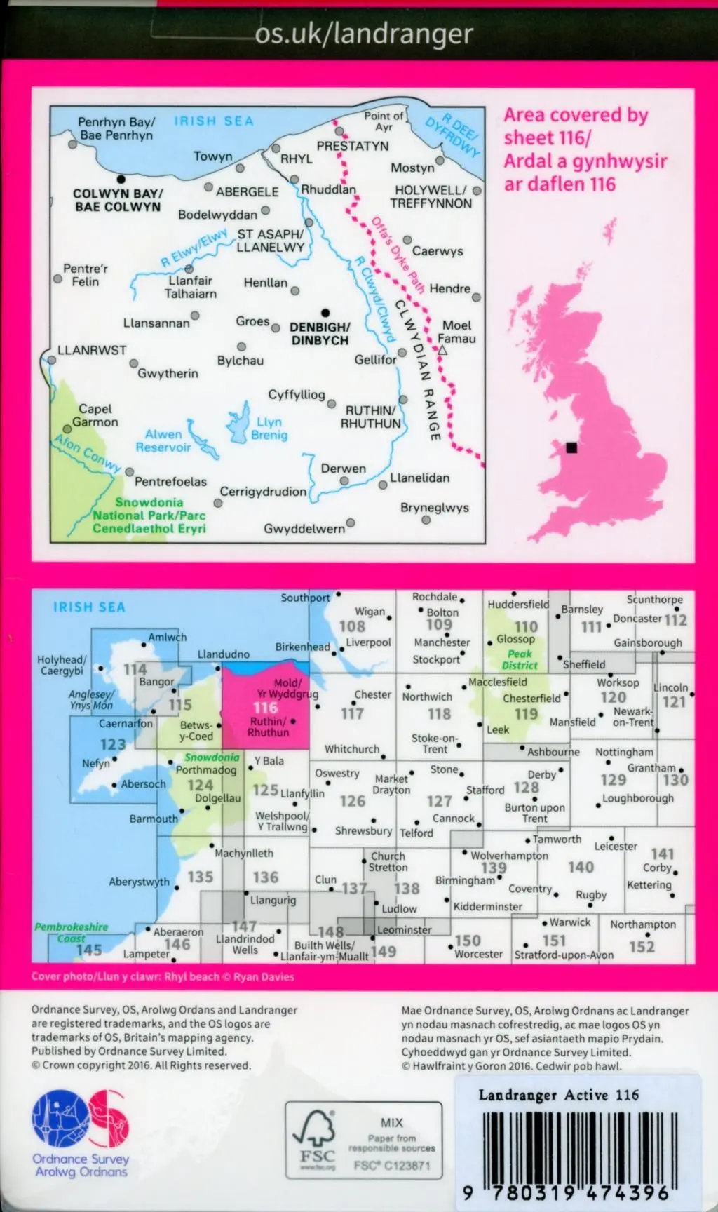 Bild: 9780319474396 | Denbigh &amp; Colwyn Bay | Ordnance Survey | (Land-)Karte | Englisch