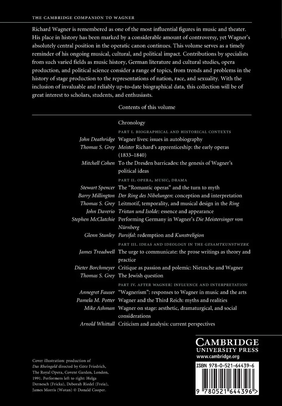 Rückseite: 9780521644396 | The Cambridge Companion to Wagner | Thomas S. Grey | Taschenbuch