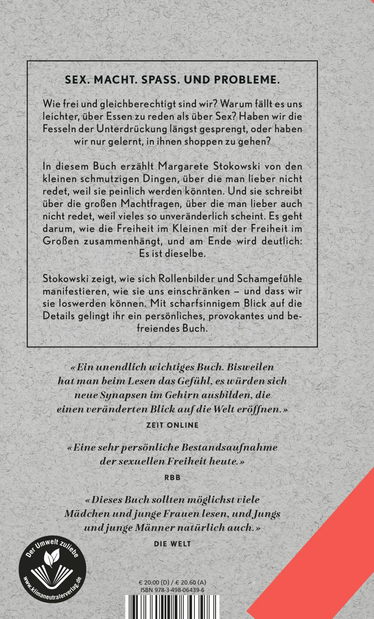Rückseite: 9783498064396 | Untenrum frei | Margarete Stokowski | Buch | 252 S. | Deutsch | 2016