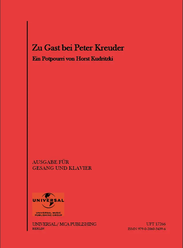 Cover: 9790206054396 | Zu Gast bei Peter Kreuder | Peter Kreuder | Buch | UFT