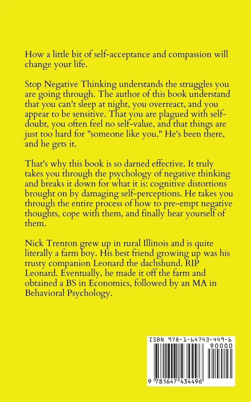 Rückseite: 9781647434496 | Stop Negative Thinking | Nick Trenton | Taschenbuch | Englisch | 2023