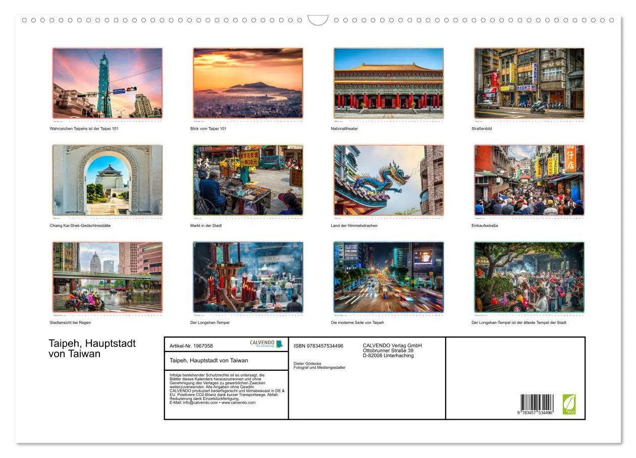 Bild: 9783457534496 | Taipeh, Hauptstadt von Taiwan (Wandkalender 2026 DIN A2 quer),...