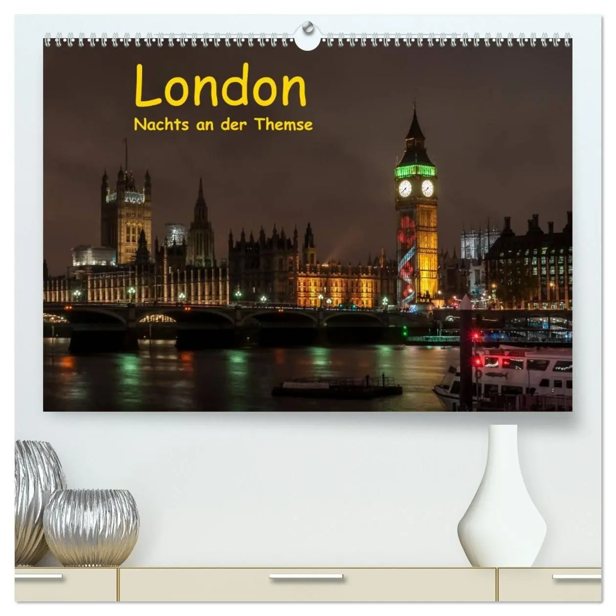 Cover: 9783569884496 | London - Nachts an der Themse (hochwertiger Premium Wandkalender...