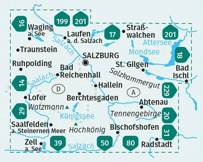 Bild: 9783991214496 | KOMPASS Wanderkarten-Set 291 Salzburg und Umgebung (2 Karten) 1:50.000