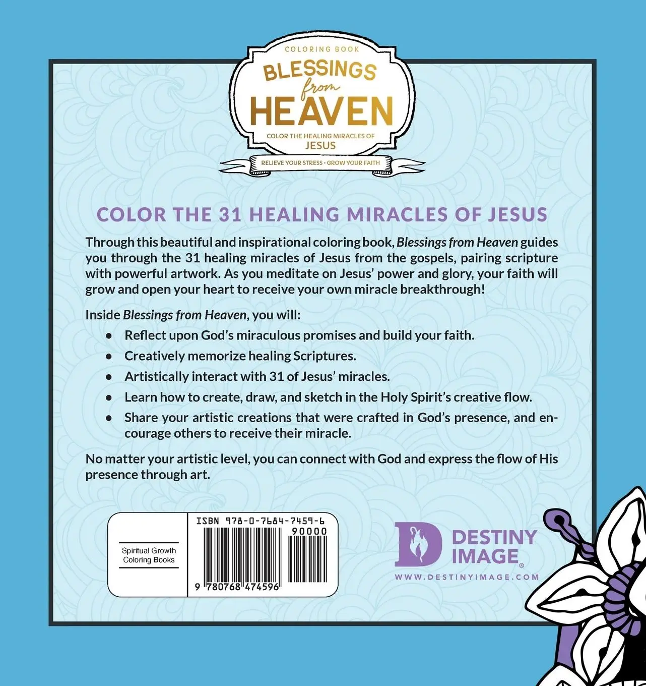 Rückseite: 9780768474596 | Blessings from Heaven Adult Coloring Book | Sid Roth | Taschenbuch