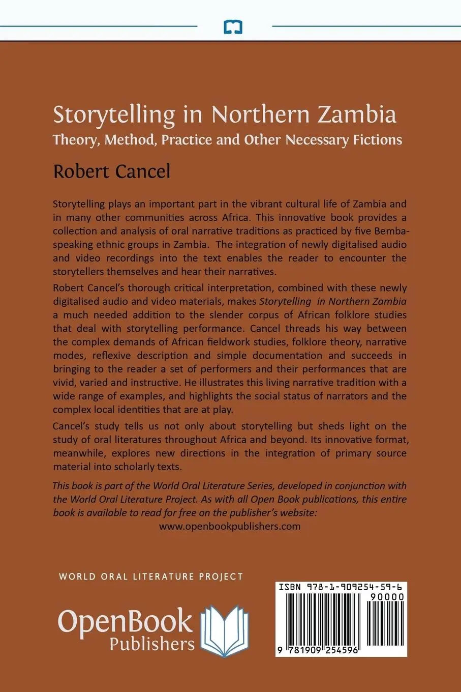 Rückseite: 9781909254596 | Storytelling in Northern Zambia | Robert Cancel | Taschenbuch | 2013