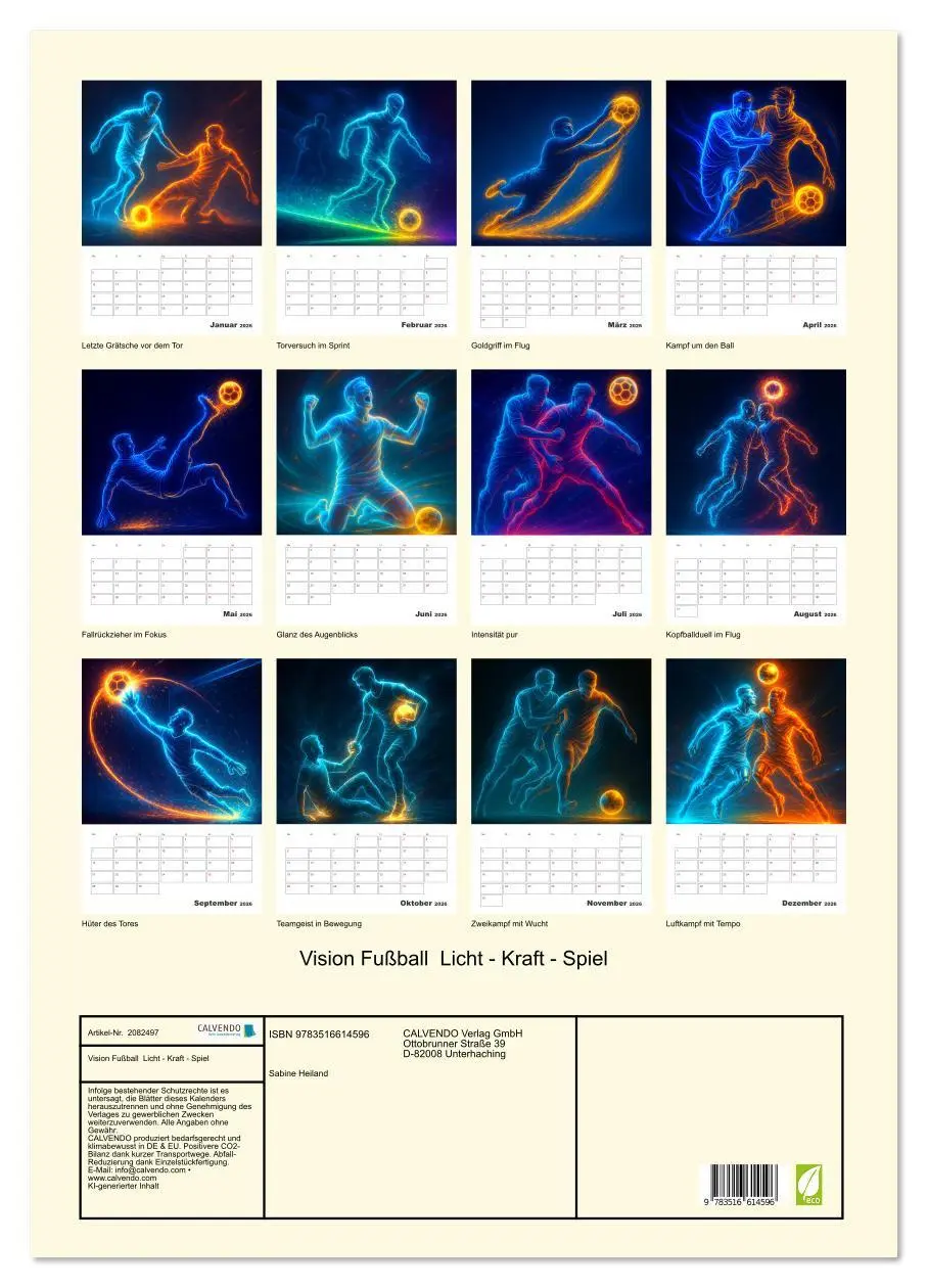 Bild: 9783516614596 | Vision Fußball Licht - Kraft - Spiel (Wandkalender 2026 DIN A2...