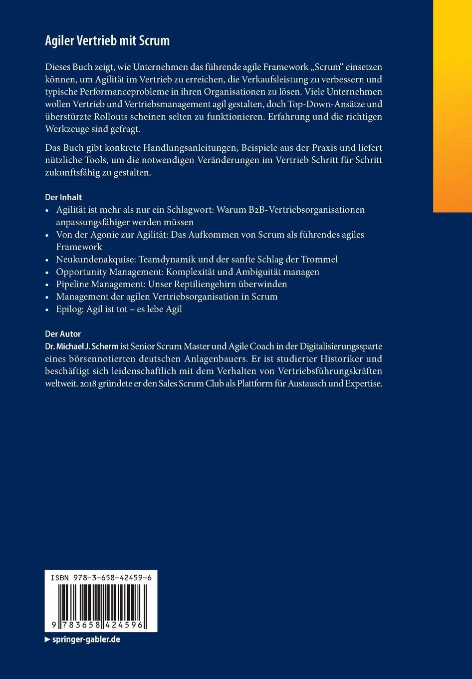 Rückseite: 9783658424596 | Agiler Vertrieb mit Scrum | Michael J. Scherm | Taschenbuch | xix