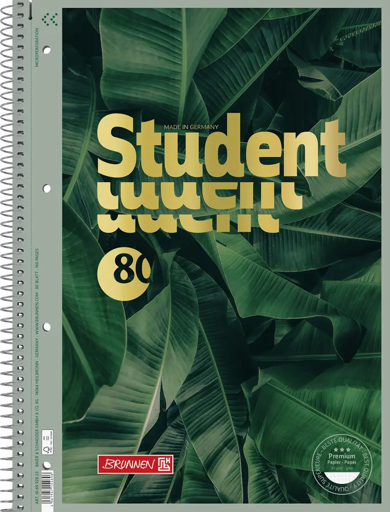 Cover: 4061947154696 | Collegeblock Premium Student Jungle, A4, Lineatur 28, 80 Blatt,...