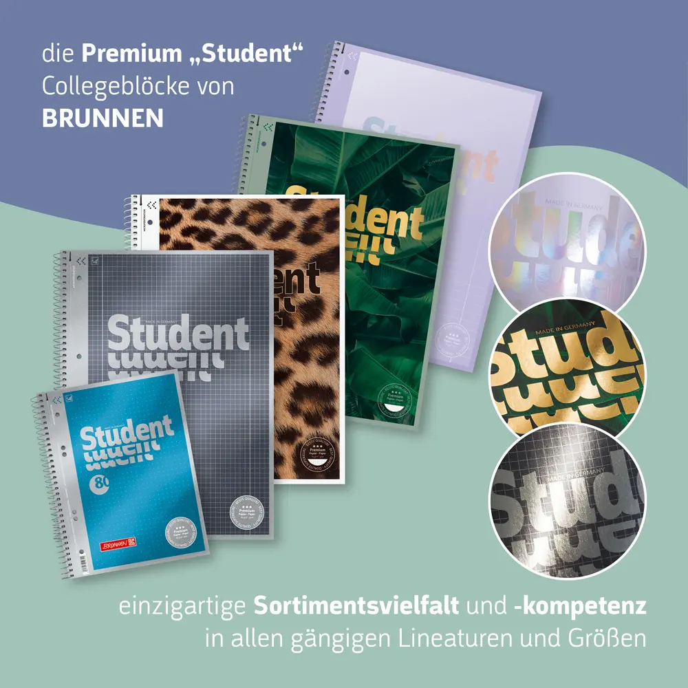 Bild: 4061947154696 | Collegeblock Premium Student Jungle, A4, Lineatur 28, 80 Blatt,...