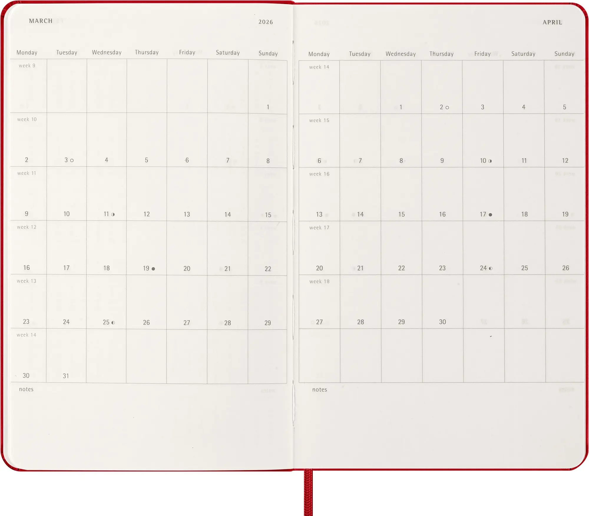 Bild: 8056999274696 | Moleskine 12 Monate Wochen Notizkalender 2026, Large/A5, 1 Wo = 1...