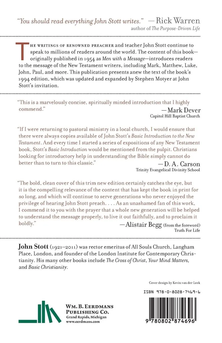 Rückseite: 9780802874696 | Basic Introduction to the New Testament | John Stott | Taschenbuch